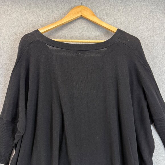 OneA Womens Black Button-Up Cardigan Sweater Button Sleeve Boxy Size Medium NWT - Picture 7 of 15